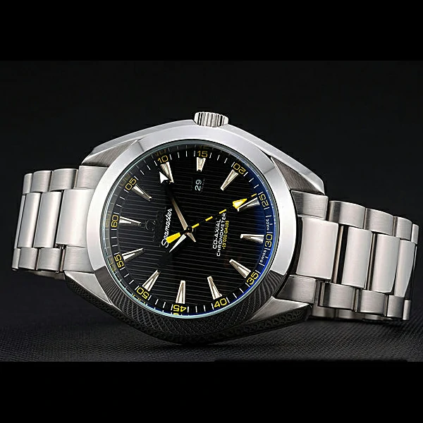 Omega Seamaster Aqua Terra Black Dial Yellow Numerals Stainless Steel Bracelet new60413
