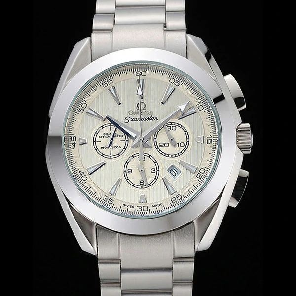 Omega Seamaster Aqua Terra Chronograph Ivory Dial Stainless Steel Bracelet new60415