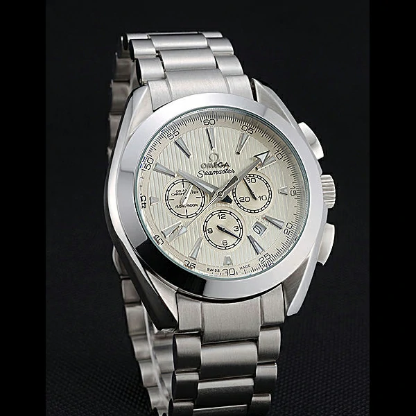 Omega Seamaster Aqua Terra Chronograph Ivory Dial Stainless Steel Bracelet new60415