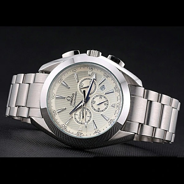 Omega Seamaster Aqua Terra Chronograph Ivory Dial Stainless Steel Bracelet new60415