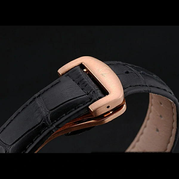 Omega Seamaster Aqua Terra Chronograph Black Dial Gold Case Black Leather Bracelet new60421