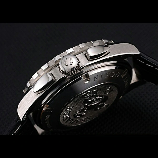 Omega Seamaster Aqua Terra Chrono GMT Blue Dial Black Leather Bracelet new60424