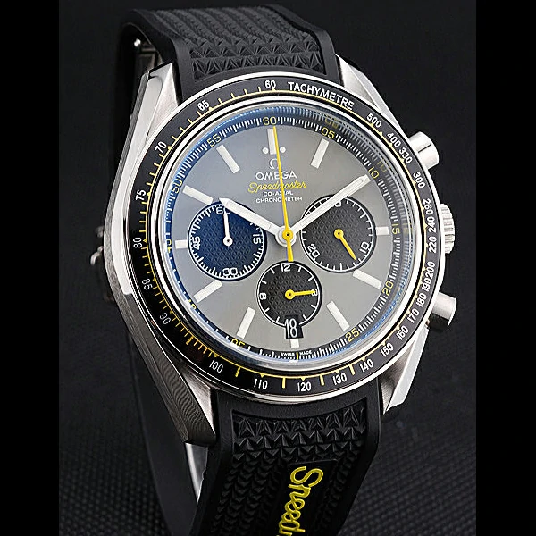 Omega Speedmaster Racing Chronograph Grey Dial Rubber Bracelet new60429