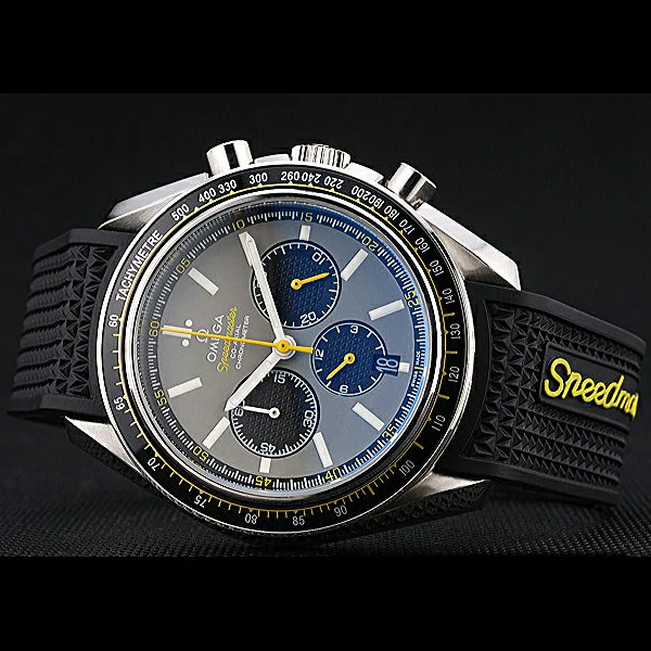 Omega Speedmaster Racing Chronograph Grey Dial Rubber Bracelet new60429