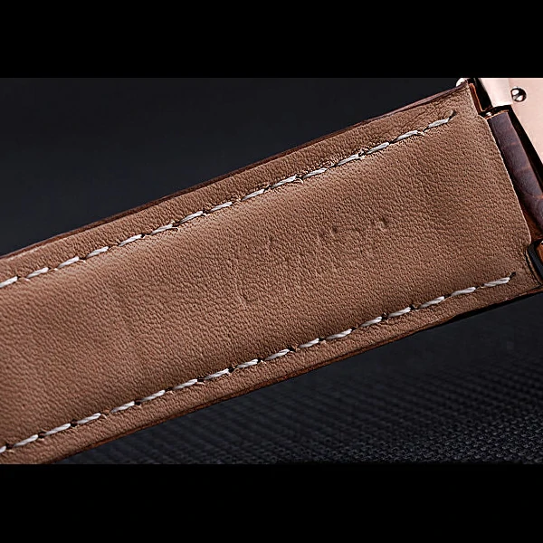 Cartier Ballon Bleu de Cartier White Dial Gold Case Brown Leather Bracelet new60441
