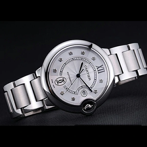 Cartier Ballon Bleu de Cartier White Diamond Dial Stainless Steel Bracelet new60443