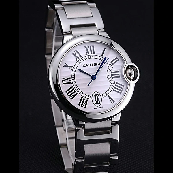 Cartier Ballon Bleu de Cartier White Dial Roman Numerals Stainless Steel Bracelet new60444