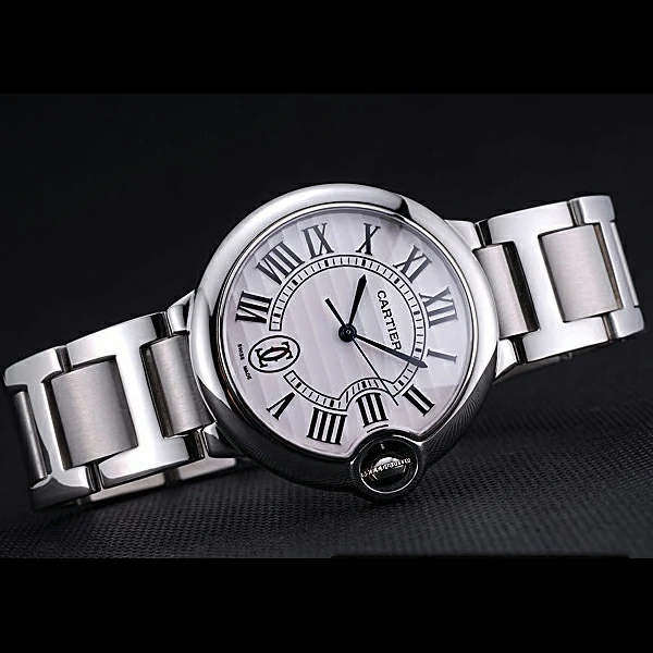 Cartier Ballon Bleu de Cartier White Dial Roman Numerals Stainless Steel Bracelet new60444