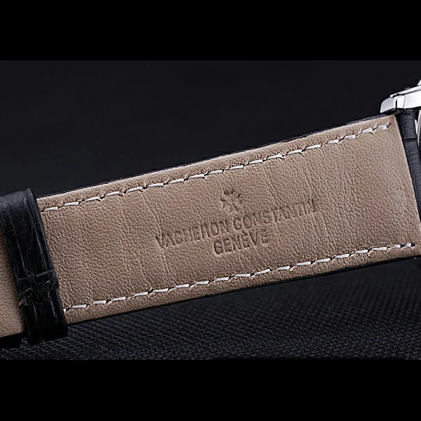 Vacheron Constantin Patrimony Traditionnelle Diamonds Case Black Leather Bracelet new60446