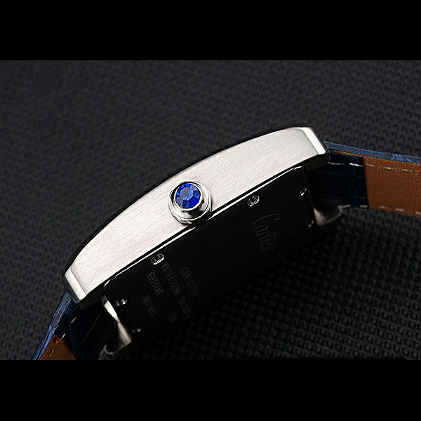 Cartier Tank MC White Dial Stainless Steel Case Blue Leather Strap new60464