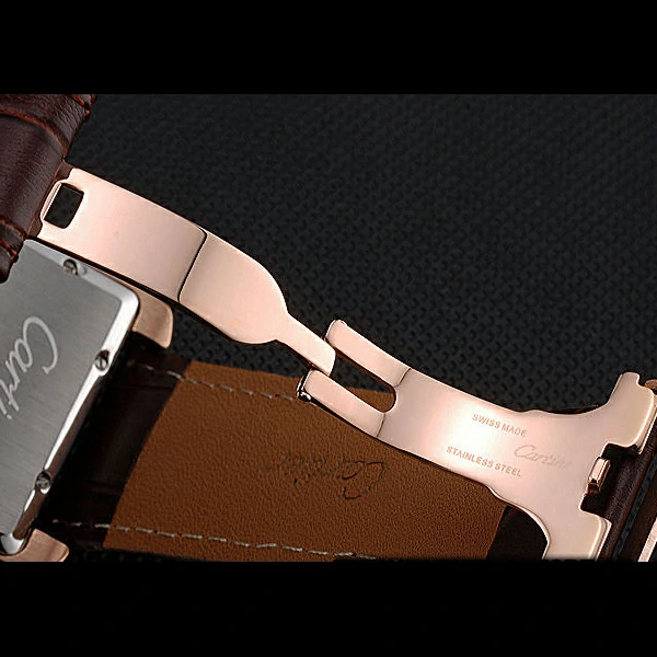 Cartier Tank MC White Dial Gold Case Brown Leather Strap new60467