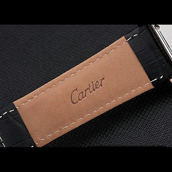 Cartier Tank MC White Dial Gold Case Black Leather Strap new60468