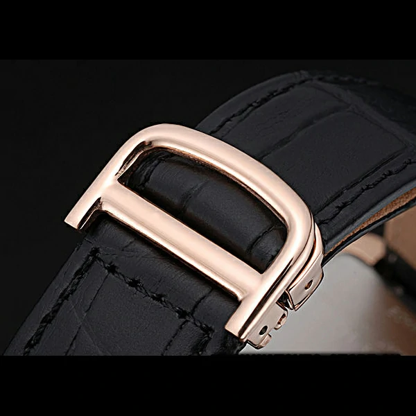 Cartier Tank MC Brown Dial Gold Case Black Leather Strap new60470