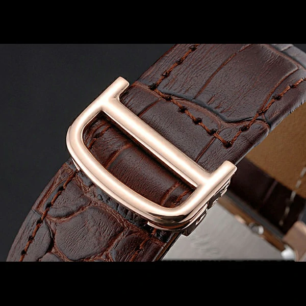 Cartier Tank MC Black Dial Gold Case Brown Leather Strap new60471