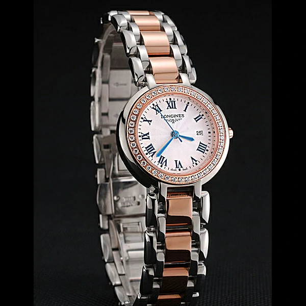 Longines PrimaLuna Stainless Steel And Gold Diamond Case new60474