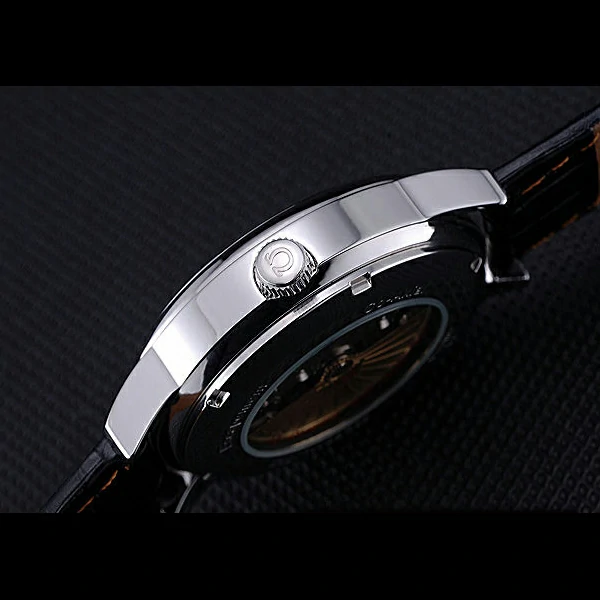 Omega DeVille Prestige Black Dial Stainless Steel Case Black Leather Bracelet new60479