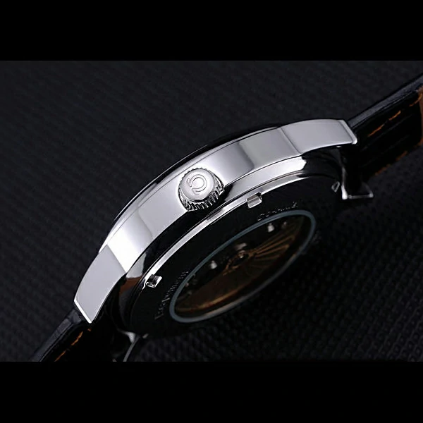 Omega DeVille Prestige Silver Dial Stainless Steel Case Black Leather Bracelet new60480