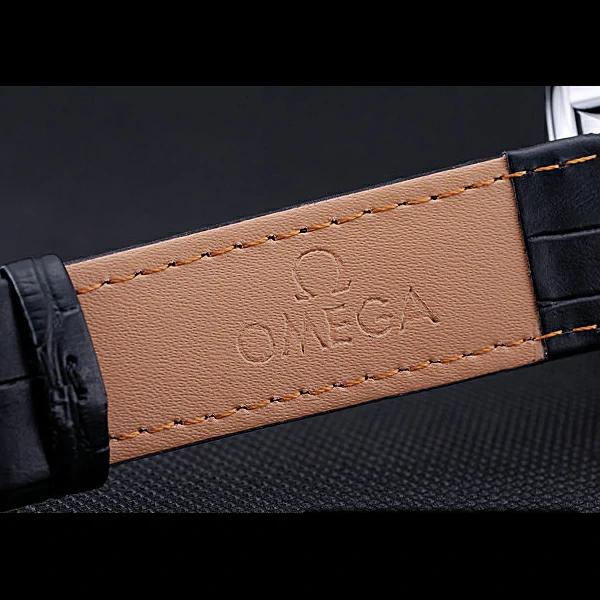 Omega DeVille Prestige Silver Dial Stainless Steel Case Black Leather Bracelet new60480