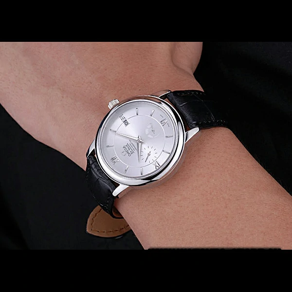 Omega DeVille Prestige Silver Dial Stainless Steel Case Black Leather Bracelet new60480