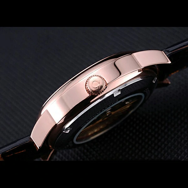 Omega DeVille Prestige Silver Dial Gold Case Black Leather Bracelet new60482