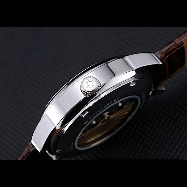Omega DeVille Prestige Silver Dial Stainless Steel Case Brown Leather Bracelet new60484