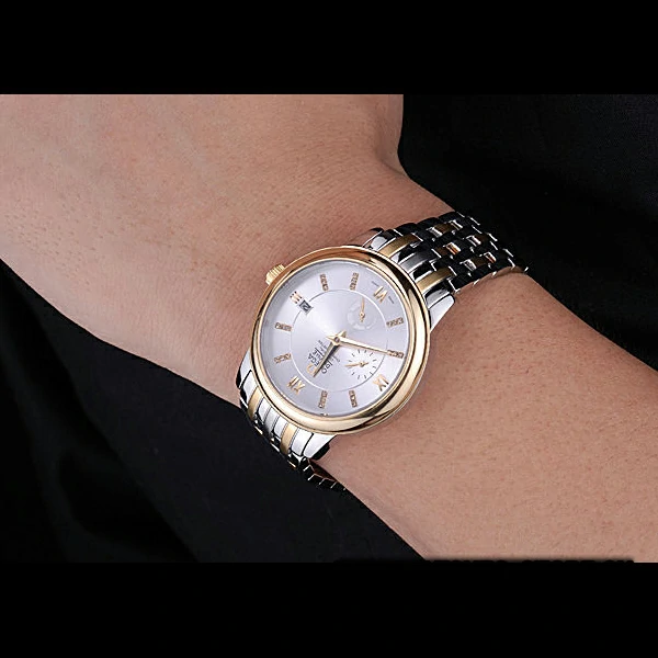 Omega DeVille Prestige Silver Dial Stainless Steel And Gold Bracelet new60486