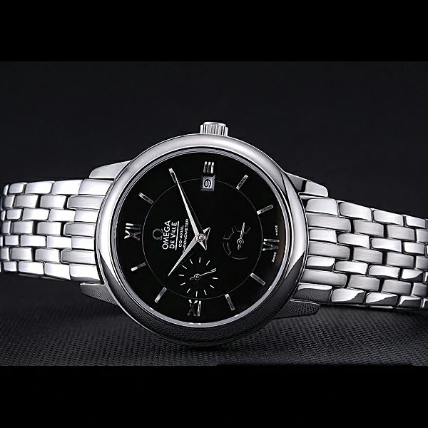 Omega DeVille Prestige Black Dial Stainless Steel Bracelet new60487
