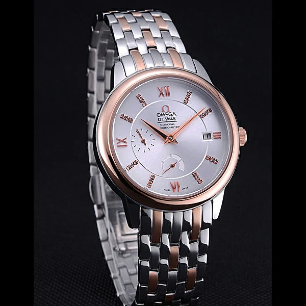 Omega DeVille Prestige Silver Dial Stainless Steel And Rose Gold Bracelet new60488