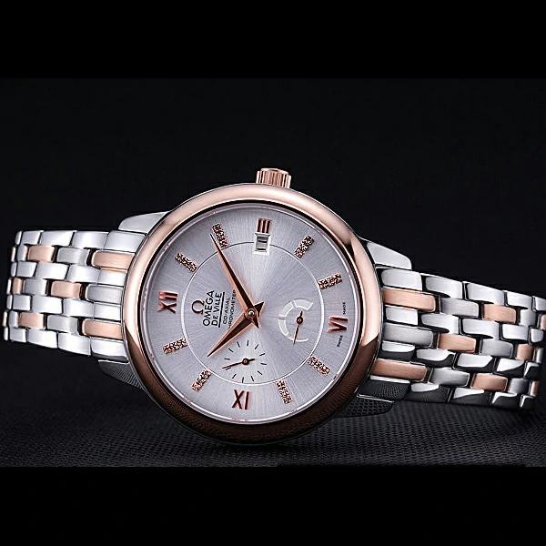 Omega DeVille Prestige Silver Dial Stainless Steel And Rose Gold Bracelet new60488