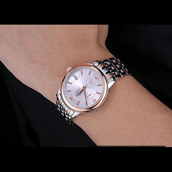 Omega DeVille Prestige Silver Dial Stainless Steel And Rose Gold Bracelet new60488