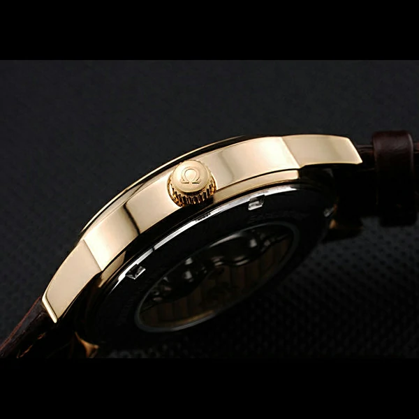 Omega DeVille Prestige Small Seconds Blue Dial Gold Case Brown Leather Bracelet new60489