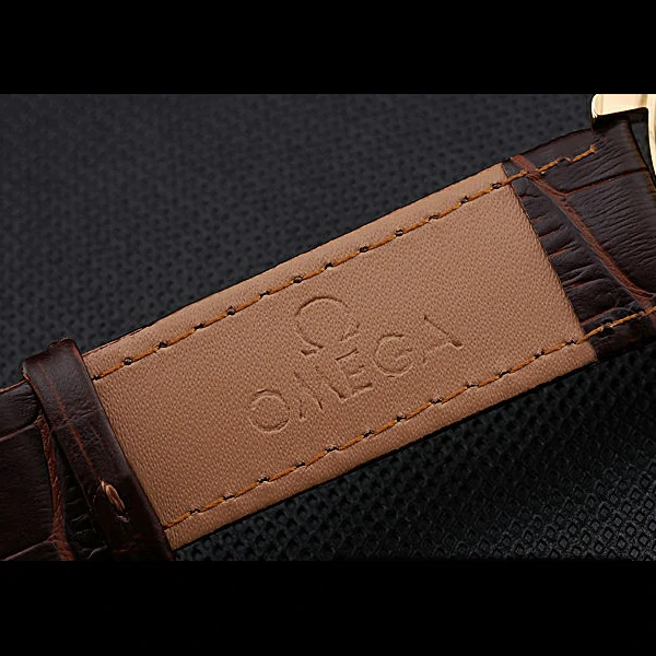 Omega DeVille Prestige Small Seconds Blue Dial Gold Case Brown Leather Bracelet new60489