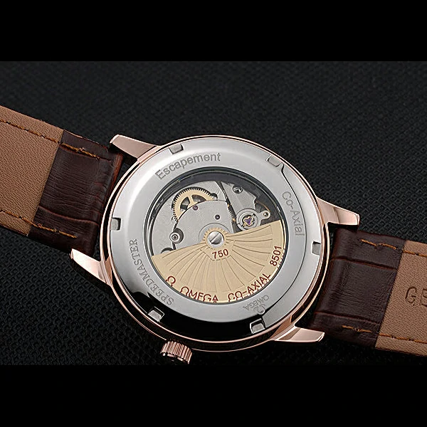 Omega DeVille Prestige Small Seconds White Dial Gold Case Brown Leather Bracelet new60491