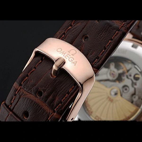 Omega DeVille Prestige Small Seconds White Dial Gold Case Brown Leather Bracelet new60491