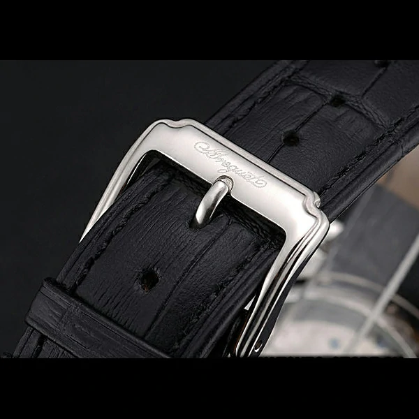 Breguet Duo Tourbillon Silver Case White Dial Black Leather Bracelet new60510
