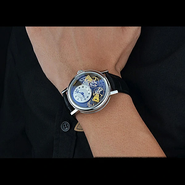 Breguet Duo Tourbillon Silver Case White Dial Black Leather Bracelet new60510