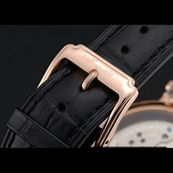 Breguet Duo Tourbillon Gold Case Black Dial Black Leather Bracelet new60511