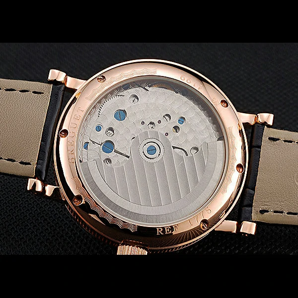 Breguet Duo Tourbillon Gold Case Black Dial Black Leather Bracelet new60511