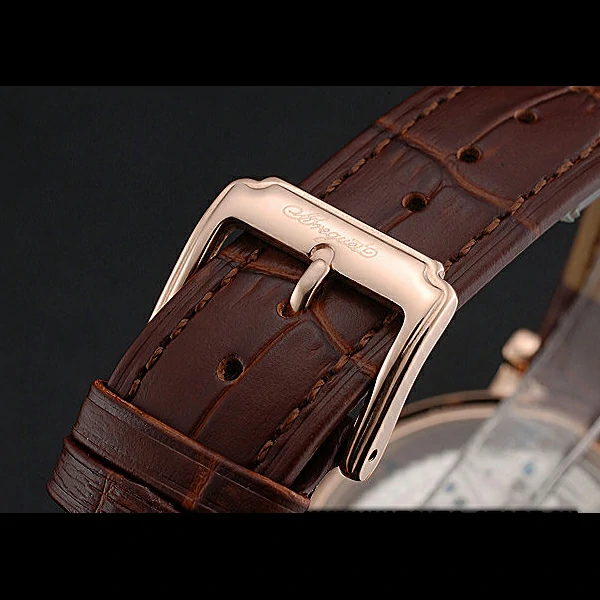Breguet Duo Tourbillon Gold Case Beige Dial Brown Leather Bracelet new60513