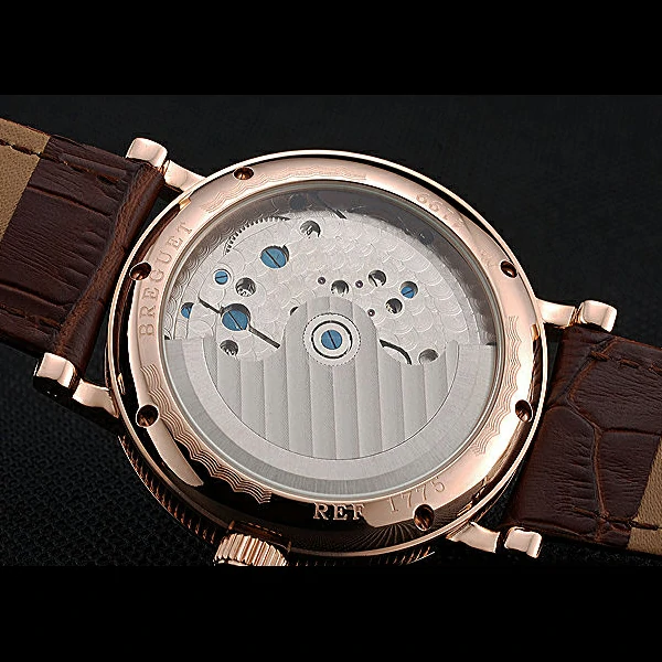 Breguet Duo Tourbillon Gold Case Beige Dial Brown Leather Bracelet new60513