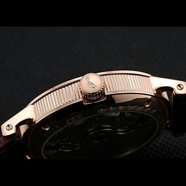 Breguet Duo Tourbillon Gold Case Beige Dial Brown Leather Bracelet new60513