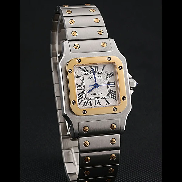 Cartier Santos De Cartier Galbeee Yellow Gold and Steel Case Steel Bracelet Small new60528