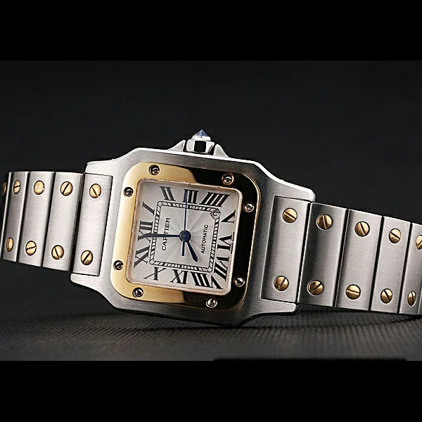 Cartier Santos De Cartier Galbeee Yellow Gold and Steel Case Steel Bracelet Small new60528
