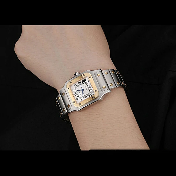 Cartier Santos De Cartier Galbeee Yellow Gold and Steel Case Steel Bracelet Small new60528