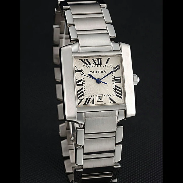 Cartier Tank Francaise Steel Case White Dial Roman Numerals Stainless Steel Bracelet new60533