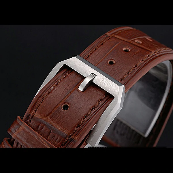 IWC Mark XVII Stainless Steel Case Silver Dial Brown Leather Bracelet new60592