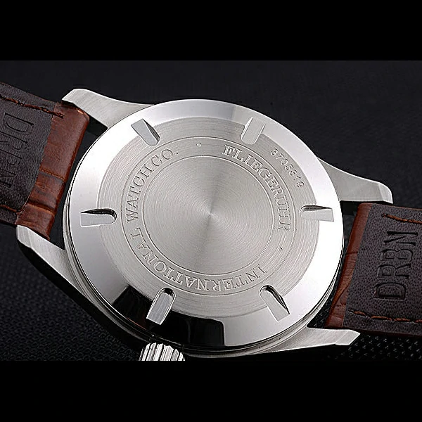 IWC Mark XVII Stainless Steel Case Silver Dial Brown Leather Bracelet new60592