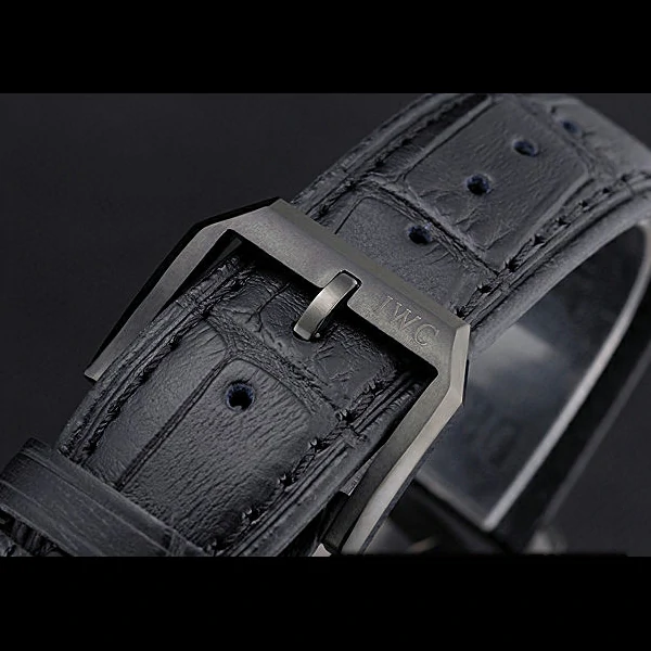 IWC Mark XVII Black Steel Case Black Dial Black Leather Bracelet new60593