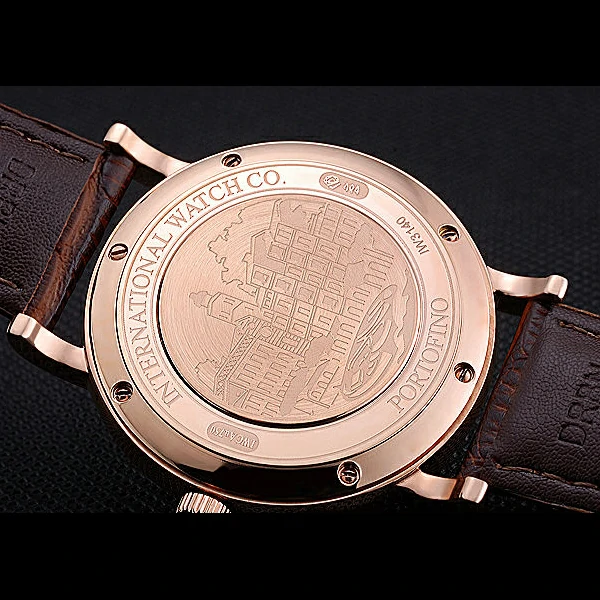 IWC Portofino Gold Case White Dial Brown Leather Bracelet new60594