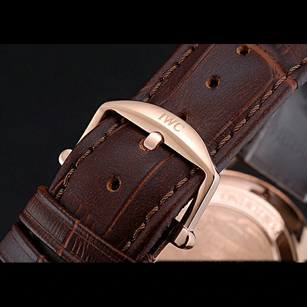 IWC Portofino Gold Case Black Dial Brown Leather Bracelet new60595